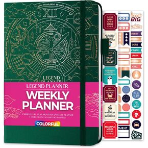 Legend Weekly Colorful Planner 2nd Edition – Undated Life & Work Agenda Journal for Time Management, Goal Setting, Productivity, Tasks & to Do Lists – A5 Size, 5.8 ″ x 8.3″, Hardcover – Turquoise