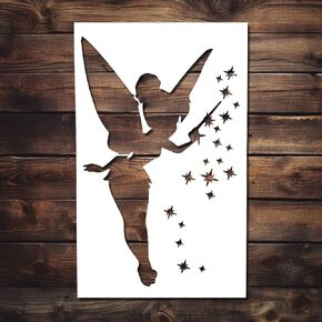 Fairy Stencil - Reusable Fairies Stencils for Painting on Wood, Glass, Wall, Rock, Walls, Canvas, Glassware, Airbrushing, Spray Painting (4 x 6.5)