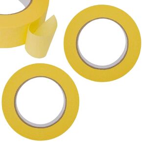 Automotive Refinish Masking Tape Yellow 36mm x 55m, Cars Vehicles Auto Body Paint Tape, Automotive Painters Tape Bulk Set for Precise Auto Painting and Detailing(2 Roll-Yellow)