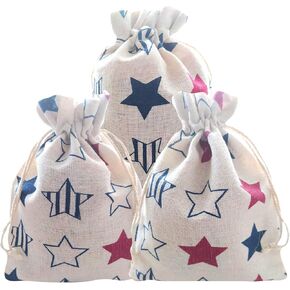 American Flag Patriotic Star Gift Treat Bags Drawstring Gift Bag 4th of July USA Favor Goodies Bag for Birthday Party ,Memorial Day, Veterans Day Party, Independence Day, Labor Day Party Decorations