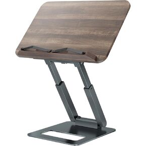 Tounee Book Stand ، حامل حامل للكتاب التلسكوبي ، ارتفاع قابل للتعديل ، قم بتصميم كتاب الطبخ المريح مع مقاطع صفحة مرنة تناسب جميع الكتب (رمادي)