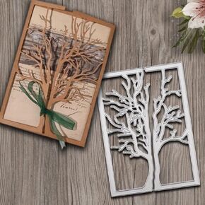Split Tree Frame Metal Die Cuts, Split Tree Frame Metal Cutting Dies Cut Stencils Card Paper Craft DIY Template Metal Cutting Dies Album Embossing Paper Dies for Card Making Scrapbooking in Kuwait