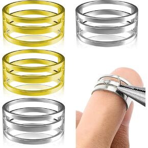 4PCS Jump Ring Opener Tool for Ring Opening and Closing, 2 Size Stainless Steel Jump-Ring Opener Circle for Jewelry Makers, Jump Ring Opener Ring & Close Tool (Yellow, Silver) ID: 17MM/19MM