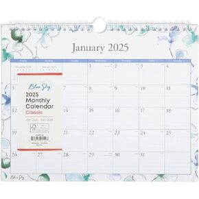 Blue Sky 2025 Monthly Wall Calendar ، يناير 2025 - ديسمبر 2025 ، ملزم سلك مزدوج متين ، 11 "× 8.75" ، مثالي للمنزل والمكتب والفصول الدراسية ، Lindley