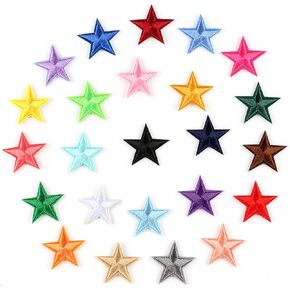 Tiny Stars Patch, Bundle 33PCS Cool Small Colorful Pentagram Iron On Patch, Decorative Five-Pointed Stars Embroidered Patch for Bags Hats Backpacks Jeans