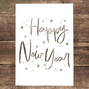 DIY Decorative New Year Stencil Template for Painting on Canvas Wood Furniture Craft Paper (A4 Size)