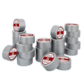 Duct Tape, 12 Roll Silver Tape, Multi Packing Tape, 30 Yards x 2 Inch Grey Tape, Heavy Duty Waterproof Duct Tape, Tear by Hand and No Residue, Bulk for Home Use, Repairs and Office Supplies