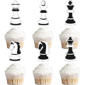 Chess Dessert Cupcake Topper, 18pcs, Birthday & Baby Shower, Multicolored