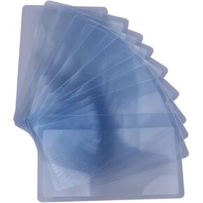 EORTA 50 Pieces 3X Plastic Reading Magnifier Credit Card Size Magnifying Lens Portable Fresnel Magnifier for Bookmark Reading Aid Jewelry Inspection Collector Seniors, 55 X 85 MM, Clear