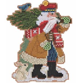 Mill Hill Douglas Fir Santa Beaded Counted Cross Stitch Ornament Kit 2022 Timberline Santas MH202232