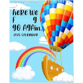 Here We Go Again 2025 Calendar, Calendar 2025 Planner, Fun Hanging Month Hanging Calendar, 2025 Monthly Friends, Advent Calendar, Gag Gifts for Friends