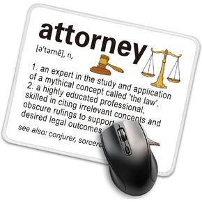 Attorney Definition Funny Mouse Pad for Desk, Attorney Gifts for Men Women, Law Graduation Gifts, Lawyer Appreciation Gifts, Funny Lawyer Mousepad Gifts for Law Student Solicitor