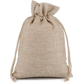 أكياس Meluoge burlap أكياس قطنية الكتان أكياس مجوهرات الكنز 6 "x8" أكياس الرباط حقيبة هدايا (10 ، قهوة خفيفة) in Kuwait