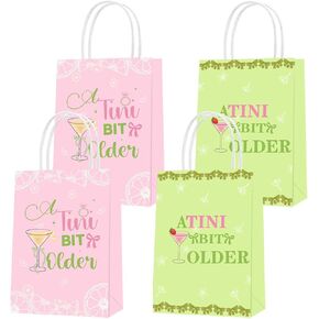 16 مساءً حقائب Martini Bow Party ، حقائب هدايا من ورق عيد ميلاد أقدم من Tini مع مقابض لزخارف الحفلات تحت عنوان Martini