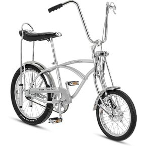 Schwinn Classic Krate Kids Bike for Boys Girls Age 6+ Years Old, 13-Inch Frame, Iconic Sting-Ray Frame & Springer Fork, Vintage High-Rise Ape Handlebar, Banana Seat, 16" Front Wheel and 20" Rear Wheel