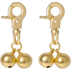 2 PCS Gold Bells for Dog Pellars Cat Bell for Pet Collar Pet Bell with Huffice Snap Clips Pet Presants Pet Pet Christmas Training Charms