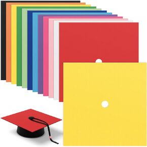 Gersoniel 12 ورقة بناء ورقة لتخرج Cap Decoration Cardstock Card Grad Cover Cover Stock للتخرج قبعة Topper Craft DIY (Classic Cardstock)