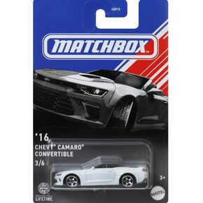 Matchbox 1:64 Scale Diecast '16 Chevy Camaro Convertible, White, 3/6 Series