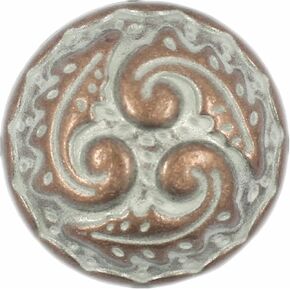 Bezelry 12 Pieces Ferns Swirl Domed Metal Shank Buttons. 18mm (11/16 inch) (Copper White Patina)