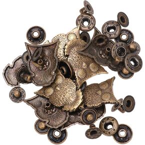 ARTIBETTER 10 Set Antique Snaps Button Bronze Vintage Metal Snap Leather Fastener Clasp Sewing Snaps for Handbag Purses Bags Clothes Leather Sewing Craft DIY (Owl Shape)