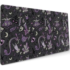 وسادة الماوس للألعاب الممتدة مع حواف مخيط ، قوط أسود اللون الأرجواني العزف XXL XXL Mousepad ، حصيرة لوحة مفاتيح لوحة المكتب قاعدة المطاط غير المنقولة للكمبيوتر المحمول ، الكمبيوتر والكمبيوتر ، 35.4 "× 15.7" بوصة (النمط 1)