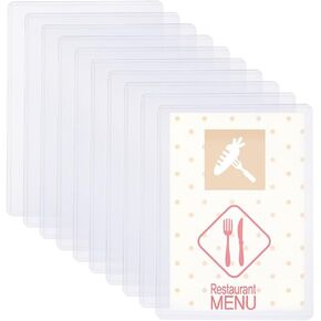 SUPERFINDINGS 10Pcs 5.8x8.3inch Clear Sheet Protectors Plastic A5 Paper Protectors Waterproof Hard Document Photo Sleeves Holder Horizontal Rigid Print Protectors for Menu File