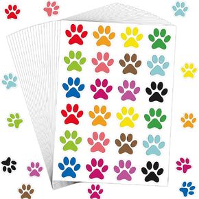 720 PCS PAW PRINT ملصقات للأطفال ، ملصقات ملونة Cat Paw ملصقات Cat Paw للحرف اليدوية ، ملصقات دورية الحيوانات الأليفة لمكافآت المعلمين في الفصل الدراسي أظن عن بطاقات الهدايا ، 1.18 في in Kuwait