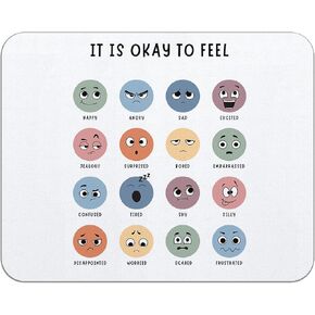 OFlich It is Okay to Feel Mental Health Feelings Emotions Mousepad 9.5×7.9 Inch Non-Slip Rubber Base Square Mouse Pads for Computers Laptop Office Home Dorm Desk Decor,Mental Health Awareness Gifts