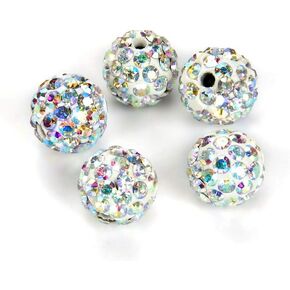 50pcs Adabele Grade A Suncatcher Crystal Rhinestone Pave Loose Beads 10mm Violet Purple Polymer Clay Disco Ball Spacers Compatible with Shamballa All Craft Jewelry Making DB10-4