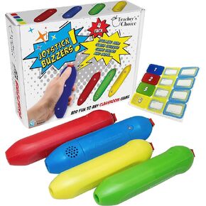 Teacher's Choice Handheld Joystick Game Buzzers - Great for Jeopardy Rounds and Many Trivia and Buzzer Games - 4 Pack