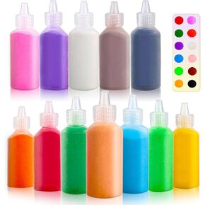 Fottaqqan 12 PCS Art Sand ، طقم رمل ملون ، رمال وحرف DIY للأطفال ، الرمال الجميلة لديكور الزفاف ، الرسم ، الأطفال