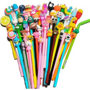sencoo 12 pack Gel Black Ink Pens Cartoon Stationery Pens School Kids Gift Children Cute Pens Students Prize Birthday Present (Black)