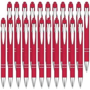 20 Pack Pallpoint Pen 2-in-1 Stylus-قلم وظيفي مزدوج مع قلم شاشة تعمل باللمس والحبر الأسود (الأرجواني) in Kuwait