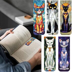 Magnetic Bookmarks 5 Pcs Art Cat Magnetic Book Markers Page Clip for Adult Kids Unique Cat Book Markers for Students Teachers School Home Office Reading Book Lovers