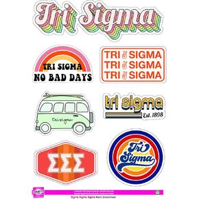 Sigma Sigma Sigma - Sticker Sheet - Retro Theme