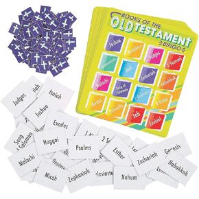 Books of The Bible Bingo Game | for 16 Players | VBS Sunday School Religious Game for Kids