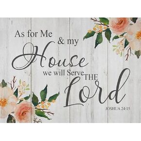 MOER SKY 5D Drawing and Diamond As for Me and My House We Will Serve The Lord Crystal Kit Full Diamond Diamond Art Kit Adult and Child 12x16 Inch