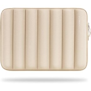DOMISO 15.6 inch Laptop Sleeve Bag Shockproof Protective Carrying Case Water-Resistant Vertical Stripe Pattern Handbag with Handle Compatible with MacBook/HP/Dell,Black