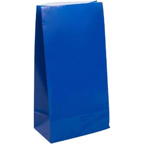 Vibrant Royal Blue Paper Party Bags (Pack of 12) - Premium Quality, Perfect for Celebrations & Gifts