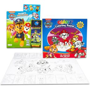 Paw Patrol Coloring Poster Set - Bundle Giant Coloring Poster Activity Set, Coloring Book, Stickers, More Coloring Pack for Kids Ages 4-8