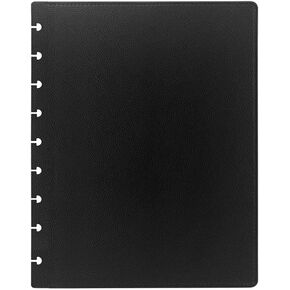 Medium Size Discbound Journal PU Leather Covers(1 Pair) Compatible with Circa Arc TUL and Happy Planner(Black,Medium)