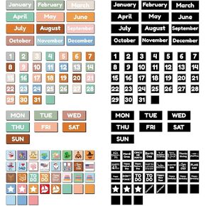Lesnala Double-Sided Magnetic Calendar Numbers Month Week and Holiday Labels Dates Indicators Sets for Whiteboard and Refrigerator Classroom Teacher Supplies School Home Office