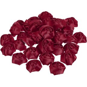 PATIKIL 1.6" Satin Ribbon Roses, 20 Pack Artificial Flowers Roses Heads Handmade Fake Flowers Fabric Flowers for Crafts Wedding Bouquet, Pink
