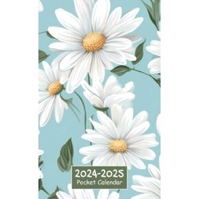 pocket calendar 2024-2025 for purse: 2 Year Small Size - Daisy Flower Volume 3