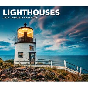 Calendar Ink, Lighthouses Deluxe 2025 Wall Calendar