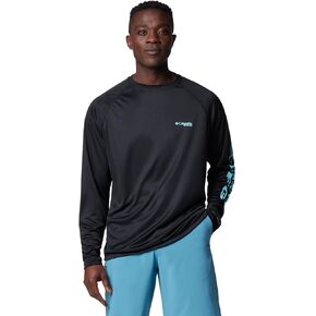 Columbia Men's Terminal Tackle Long Sleeve Shirt, Black/Gulf Stream Logo, X-Small