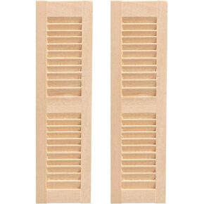 LUOZZY 2Pcs Miniature Shutters 1: 12 Scale Miniature Dollhouse Furniture Wooden Window Tiny Shutters Wooden Shutters Models