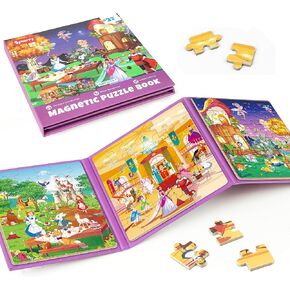Synarry Princess Fairy Party Barty Magnetic Barty for For Toddlers 3-5 Girls ، 36 قطعة من الألغاز السفر للأطفال الذين تتراوح أعمارهم