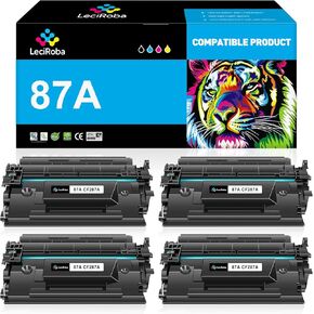 LeciRoba 87A CF287A Toner Cartridge Replacement for HP 87A CF287A for HP Laserjet Enterprise M506 Series M506n M506x M506dn, MFP M527 Series m527c, Pro M501 Series M501n M501dn (Black, 4-Packs)