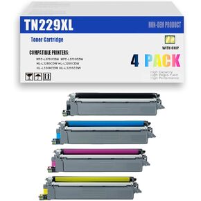 TN229XL High Yield Toner Cartridge Compatible for MFC-L3780CDW MFC-L3720CDW HL-L3280CDW HL-L3220CDW HL-L3300CDW HL-L3295CDW Printers (4 Pack)